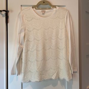 BRAND NEW white lace long sleeve top